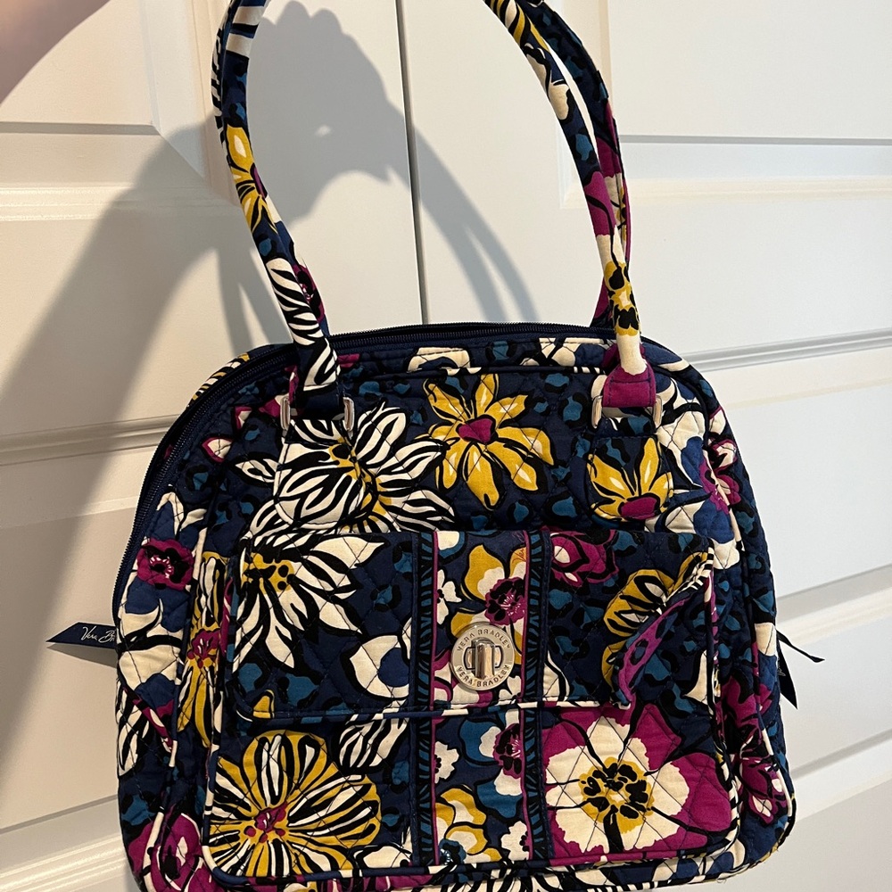 Vera Bradley Retired African Violet Floral Patterned Handbag